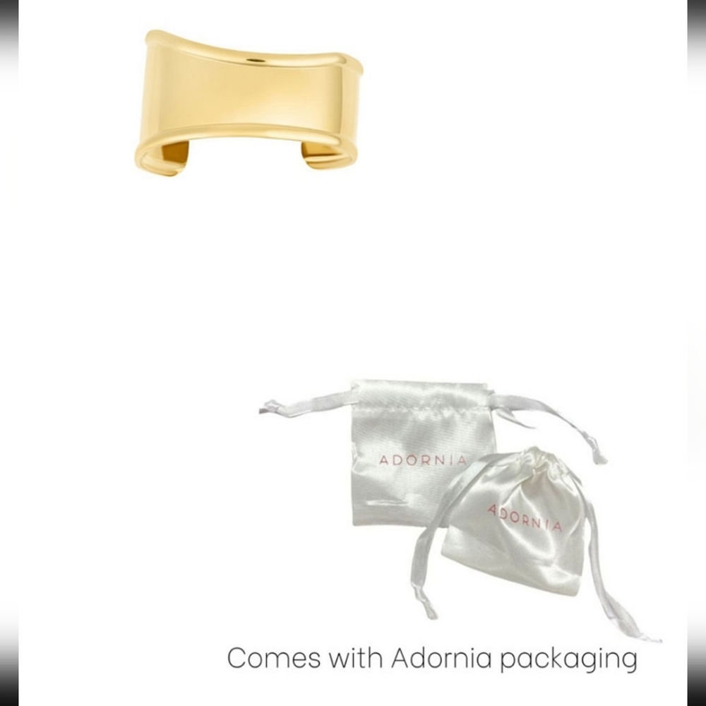 Adornia, Resistant 18k Gold Plated Tall Curve Cuff Bracelet, NWT - Picture 2 of 3